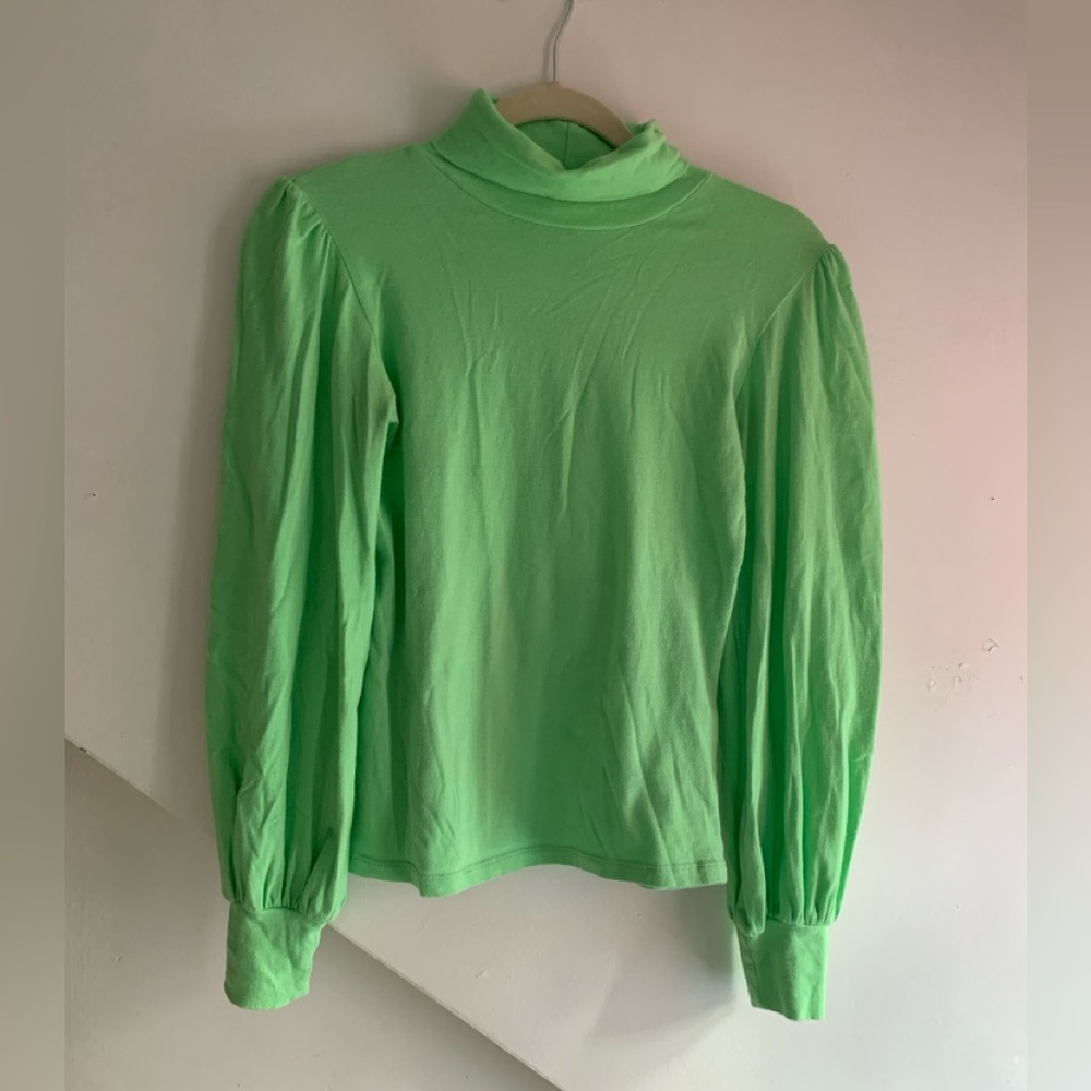 Eliza Faulkner Spring Green Dolly Turtleneck  Top